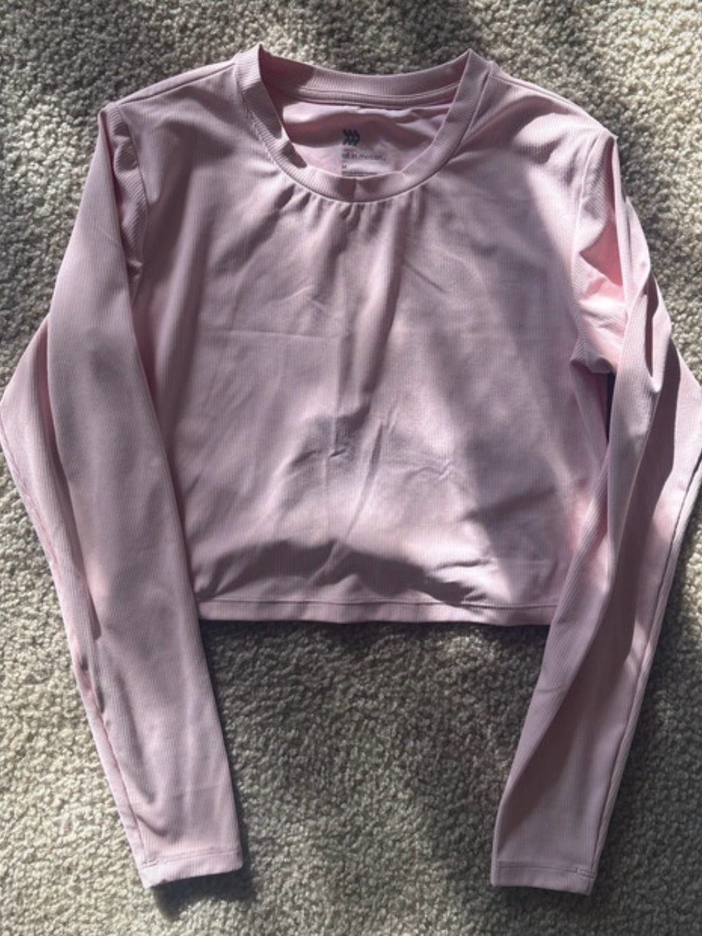 all in motion Light Pink Long-Sleeve Cropped Tee